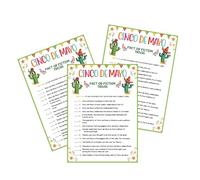 UHADRE Juego de fiesta del Cinco de Mayo, 30 tarjetas de juego, juego de preguntas de realidad o ficción, juego del Cinco de Mayo para adolescentes y adultos, juego del grupo del Cinco de Mayo, juegos