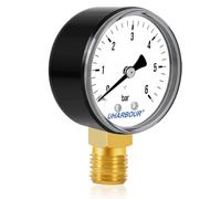 UHARBOUR Manómetro de agua 0 - 6 bar, 1/4 pulgadas, aire comprimido soporte inferior, conector de latón BSP 1/4