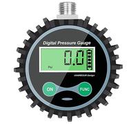 Uharbour Medidor digital invertido de baja presión con conector inferior NPT de 1/4 pulgadas y protector de goma, rango de hasta 60 psi, precisión 1%, resolución 0.1 psi..