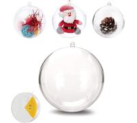 Uhat Bolas de plástico transparente rellenables de 4 a 12 cm para bricolaje, de acrílico, para decoración de árbol de Navidad, paquete de 10 unidades (10 cm)