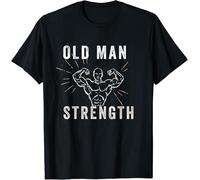 UHBGd68uu Gym Vintage Dad Motivation Workout Old Man Strength T-Shirt Black S