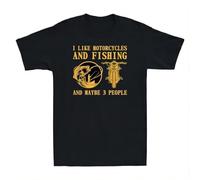 UHBGd68uu I Like Motorcycles and Fishing and Maybe 3 People Men's T-Shirt Black L