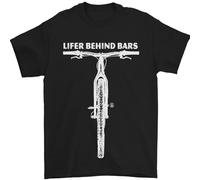 UHBGd68uu Lifer Behind Bars Cycling Cyclist T-Shirt Black S