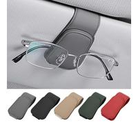UHDS 2 Piezas Soporte para Gafas de Sol para Coche, Cuero Soporte para Gafas de Sol, Soporte Gafas Coche, Cuero PU Magnético Clip de Gafas, Adecuado para Anteojos, Tarjetas de Visita, Bancarias(Gris)