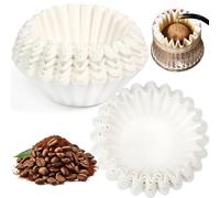 UHETLET 100 Unidades Filtros Café Papel 110/250mm - Filtro de Café Blanco en Forma de Cesta, Filtros de Cesta Blanca para 4-5 Tazas, Compatibles con Melitta, Saro, Bonamat y Animo