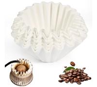 UHETLET 100 Unidades Filtros Café Papel 50/185mm - Filtro de Café Blanco en Forma de Cesta, Filtros de Cesta Blanca para 3-4 Tazas, Compatibles con Melitta, Saro, Bonamat y Animo