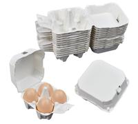 UHETLET 12 PCS Cartón de Huevos con 4 Rejillas, Dispensador de Huevo con Tapa, Apilable Caja deCartón para Huevos, Hueveras Carton Blanco, Envases de Cartón para Huevo para Casa, Granja o Venta