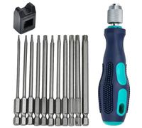 UHETLET 12 PCS Destornilladores Torx T6-T40, Juego de Destornilladores Magnéticos de 1/4" (100 mm), Juego Destornillador Torx con Agujeros de Acero S2 para Atornillador Eléctrico o Manual