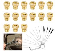 UHETLET 15 Chicles de Carburador M4, Kit de Boquillas Principales 40/44/46/48/50/52/54/56/58/60/65/70/75/80/85, Chicles de Carburador Dellorto 4 mm y de Repuesto para Moto, Ciclomotor y Scooter