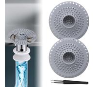 UHETLET 2 PCS Coladores de Drenaje de Silicona, Filtro de Fregadero de Cocina, Cubierta de Desagüe de Ducha con 1 Pinza, Silicona Protector de Drenaje para Atrapar Pelos en Bañera y Fregadero