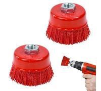 UHETLET 2 Piezas Cepillo de Nylon para Taladro y Amoladora 75mm, Rosca M14 Cepillos de Lijado para Madera, Metal y Superficies, Accesorio de Limpieza para Bricolaje y Profesionales