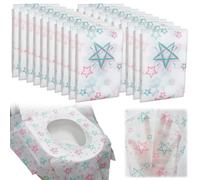 UHETLET 20 PCS Protector WC Desechable, Fundas Desechables para Asiento de Inodoro 65 x 60 cm, Fundas Desechables para WC para Adultos y Niños, Cubierta de Asiento de Inodoro para Viajes Hoteles Baños