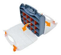 UHETLET Caja Organizadora de Tornillos, Organizador Tornillos de Doble Cara con 34 Compartimentos Extraíbles, CajaClasificadora para Piezas Pequeñas y Herramientas, Caja Surtido para Tornillo Tuerca