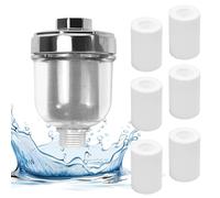 UHETLET Filtro de Agua para Ducha, Filtro de Ducha Antical y Cloro con 10 Elementos Filtrantes Reemplazables- Filtrode Agua Universal paraDucha y Grifo - Elimina el Mal Olor y la Cal del AguaDura