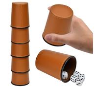 UHETLET Juego de Dados con Cubilete, 6 Cubilete Dados de Cuero PU con 36Dados, Vasos deDados, Tazas deDados para Viajes, Fiestas Interactivos y Reuniones, Juego de Mesa Adultos- Ideal para Regalar