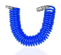 UHETLET Manguera Aire Comprimido Espiral 6m, Manguera para Pistola Compresor con Acople Rápido de1/4”,Manguera de Aire Comprimido en Espiral Ø8mm para Compresor para Uso en Hogar Taller- Hasta 10 bar