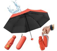 UHETLET Mini Paraguas Plegable con Protección UV 50+ y Antiviento, Paragua Plegable Pequeño con 10 Varillas, Unisex Paraguas Compacto de Viaje Ligero - Portátil en Estuche