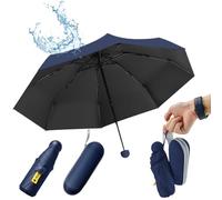 UHETLET Mini Paraguas Plegable con Protección UV 50+ y Antiviento, Paragua Plegable Pequeño con 8 Varillas, Unisex Paraguas Compacto de Viaje Ligero - Portátil en Estuche