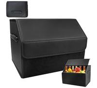 UHETLET Organizador de Maletero Plegable de PU, Caja de Almacenamiento para Coche con Tapa Magnética y Base Reforzada, Bolsa Organizadora para el Maletero, Caja CocheMaletero para SUV y Campers