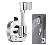 UHETLET Soporte para Alcachofa de Ducha Sin Taladro, Soporte de Ducha Giratorio 360°, Sujeta Alcachofa deDucha con Ventosa para Pared,Soporte para Cabezal deDucha Ajustable Hasta 15 Kg Para Baño