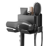 UHETLET Soporte Secador de Pelo sin Taladro, Porta Secador de Pelo para Pared con Compartimento, Colgador Secadora de Pelos Adhesivo, Organizador paraSecador de Pelos para Baño, Barbería y Hotel