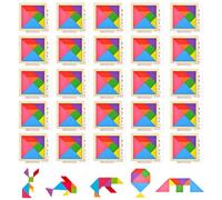 UHETLET Tangram Infantil Pack 30 Regalo Cumpleaños, Tangram Madera para Niños, Relleno Piñata Infantil, Tangrams Infantiles Regalo para Colegio Comunión, Juego de Puzzle Geometrico para Niños