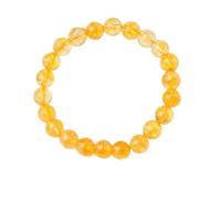 UHEWEIDOR Pulsera de cuentas redondas de un solo círculo de cristal amarillo, Medium, Cristal, No es una piedra preciosa