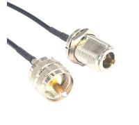 UHF macho PL259 enchufe a conector N hembra de mamparo RF coaxial, cable RG174, 20 cm