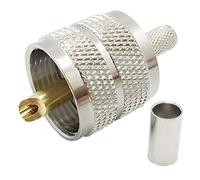 UHF macho PL259 para cable coaxial LMR400/Belden 9913 - Paquete de 6 conectores UHF macho PL259 LMR-400/CNT400