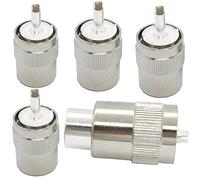 UHF PL-259 PL259 - Adaptador de conector coaxial macho para RG8, RG214, RG213, 9913, LMR400, 5 unidades