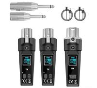 Uhf Sistema de micrófono inalámbrico con transmisor y receptor Xlr para cantantes, músicos, guitarristas, actuaciones en escenario, karaoke, fiesta, color negro, rango de 30 a 50 metros (uno tira dos)
