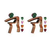 Uhidka 2 cejillas de guitarra con soporte para púas y 8 púas de guitarra para guitarra acústica eléctrica, ukelele, mandolina, banjo
