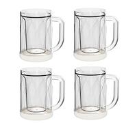 Uhidka 4 Jarras de Cerveza Congelada para Congelador, de Doble Pared, con Gel Escarchado, para Cerveza y Hielo.