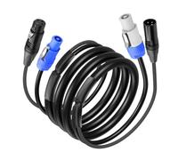 Uhidka Cable de Extensión DMX512 de 2 M (6,6 Pies), Cable Combinado de Señal XLR de 3 DMX512 con Alimentación de CA para Iluminación de Escenarios, Conciertos y Eventos.