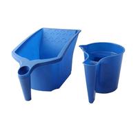 Uhidka Juego de 2 Piezas Pinceles Giratorios con Recipiente para Pintura, Material, Construcción Conveniente, Bandeja de Pintura de Plástico Azul, Juego de Herramientas para Pintar