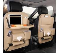 uHLANQC For Dodge Ram 1500 2019-2025, Caja de Almacenamiento for Respaldo Asiento Colgante Multifuncional Cuero con Bandeja Mesa Plegable Accesorios Viaje Impermeables(Beige,2pcs)