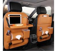 uHLANQC For Dodge Ram 1500 2019-2025, Caja de Almacenamiento for Respaldo Asiento Colgante Multifuncional Cuero con Bandeja Mesa Plegable Accesorios Viaje Impermeables(Brown,2pcs)