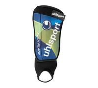 uhlsport 100680402 Flex Plate Espinilleras de fútbol, Diseño Ligero con cáscara Dura, Protección del Tobillo, Azul Marino/Gris Hielo/Am, L