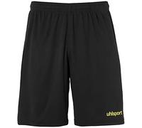 uhlsport Center Basic Shorts Without Slip Shorts De Juego, Hombre, Negro/Amarillo Fluor, 128