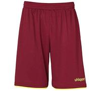 Uhlsport Club Shorts Shorts De Fútbol para Hombre, Hombre, Burdeos/Amarillo Fluor, S