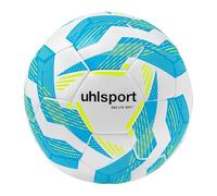 uhlsport Lite Soft 350 balón de fútbol, jóvenes, Blanco/Azul Hielo/Amarillo Fluo, 4