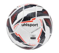 uhlsport Match Addglue balón de fútbol, Jóvenes y Adultos, Blanco/Azul Marino/Rojo Fluo, 5
