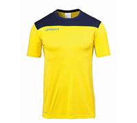Uhlsport Offense 23 Poly Shirt Camiseta De Fútbol para Hombre, Hombre, Lima Amarillo/Azul Marino, 128