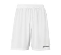 uhlsport Performance Shorts Pantalones Cortos Deportivos para Hombres Shorts Sports Deporte Fútbol Fitness Senderismo Ciclismo Running - 100% poliéster Reciclado - Blanco/Negro - Tamaño S