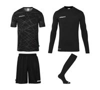 uhlsport Prediction - Conjunto de camiseta de portero unisex, color negro, talla S EU