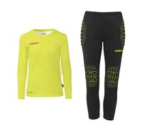 uhlsport Prediction - Conjunto de Portero Junior (Camiseta, pantalón Corto, Capa Base y Calcetines de fútbol, Equipo de fútbol para niños y Adolescentes, Amarillo y Negro, 164