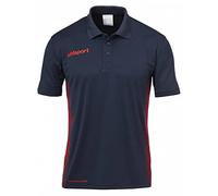 Uhlsport Score Polo Shirt Camiseta De Entrenamiento, Hombre, Marine/Fluo Rot, 140