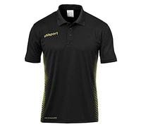 Uhlsport Score Polo Shirt Camiseta De Entrenamiento, Hombre, Negro/Amarillo Fluor, 164