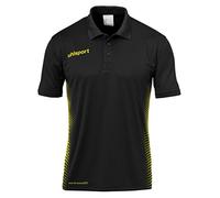 Uhlsport Score Polo Shirt Camiseta De Entrenamiento, Hombre, Negro/Amarillo Fluor, S