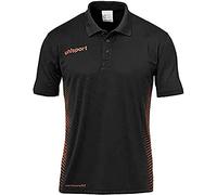 Uhlsport Score Polo Shirt Camiseta De Entrenamiento, Hombre, Negro/Naranja Fluor, 164